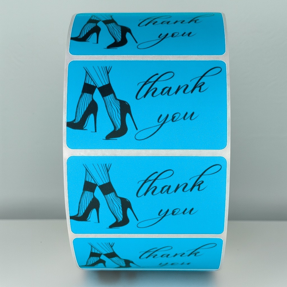 Chic Thank You Stickers - High Heels & Stockings Design Small Business Packaging - Picture 3 of 11